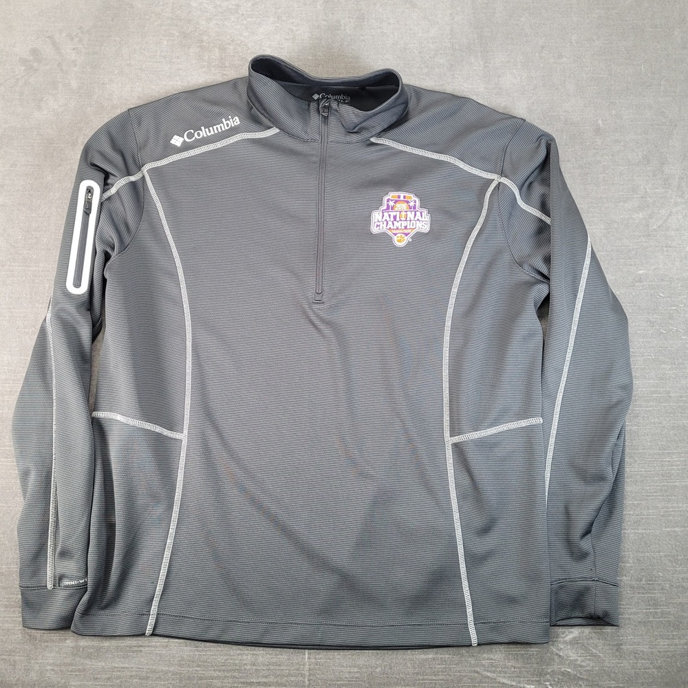 Columbia Golf Mens Clemson Tigers 2016 National Champions 1/4 Zip Grey Large